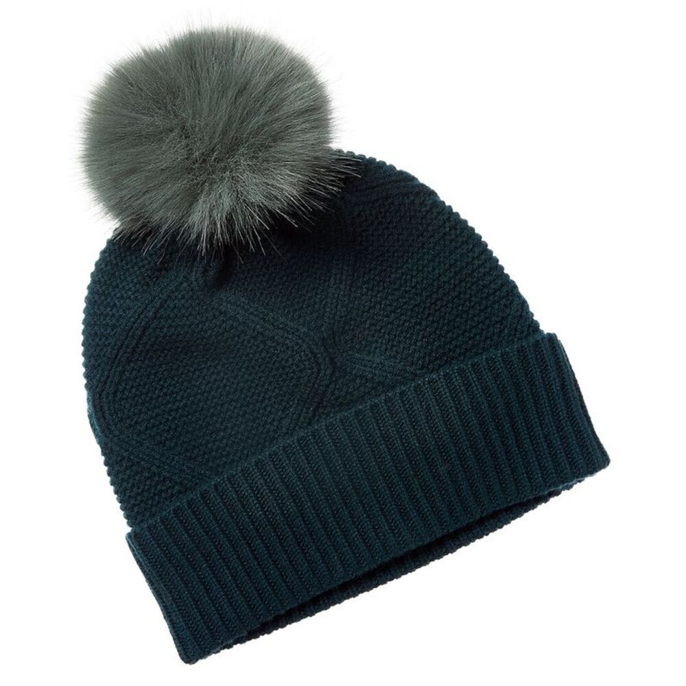 Forte Cashmere Luxe Cable Cashmere Hat, Green